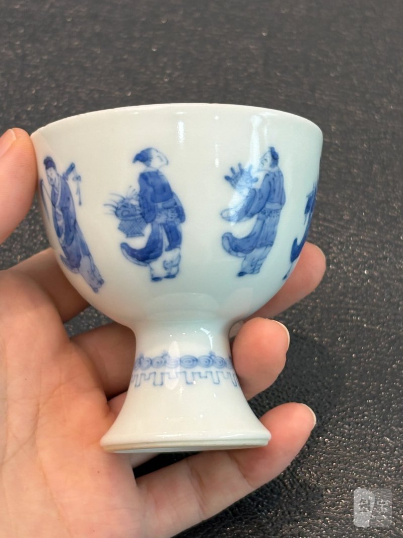 清中期 青花八仙过海高足杯 - 图10